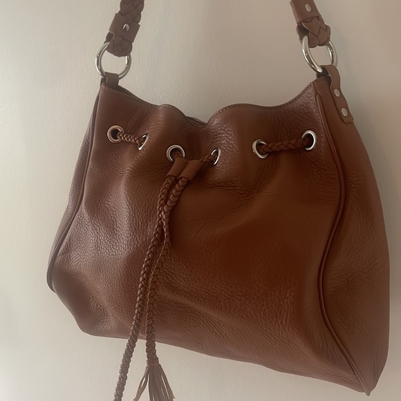 Talbots Gorgeous Tan Leather Drawstring Handbag - Picture 3 of 12